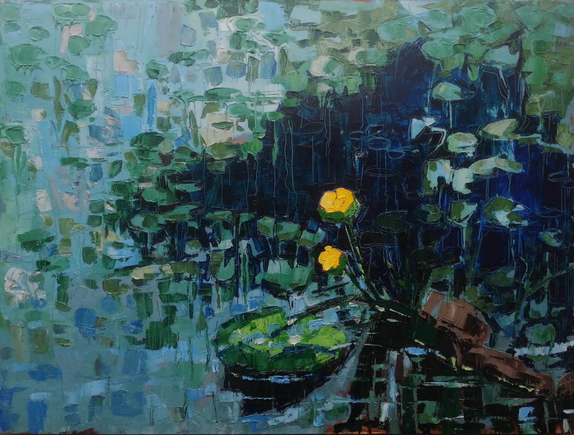 WEB Foglie liquide_60x80_olio su tela_2019